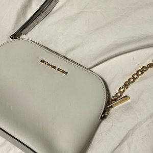 Michael Kors White and Gold Crossbody